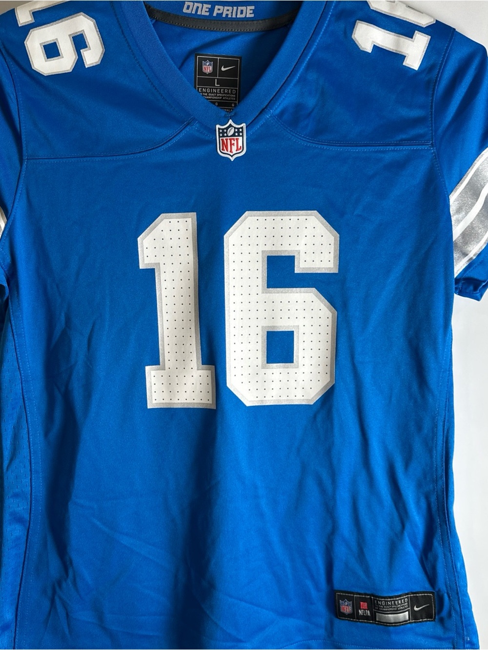 NFL Detroit Lions Jarred Goff #16 Kids Nike Football Jersey with White Numbers